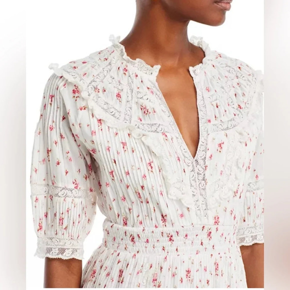 LoveShackFancy Clovis Cotton Ruffle Trim Dress - Picture 3 of 12